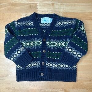 Hartstrings Baby Size 18M Preppy Navy Blue Winter Sweater Grandpa